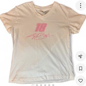 white & pink Nascar y2k number tee , “Kyle Busch”